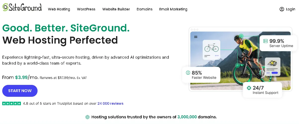SiteGround premium hosting